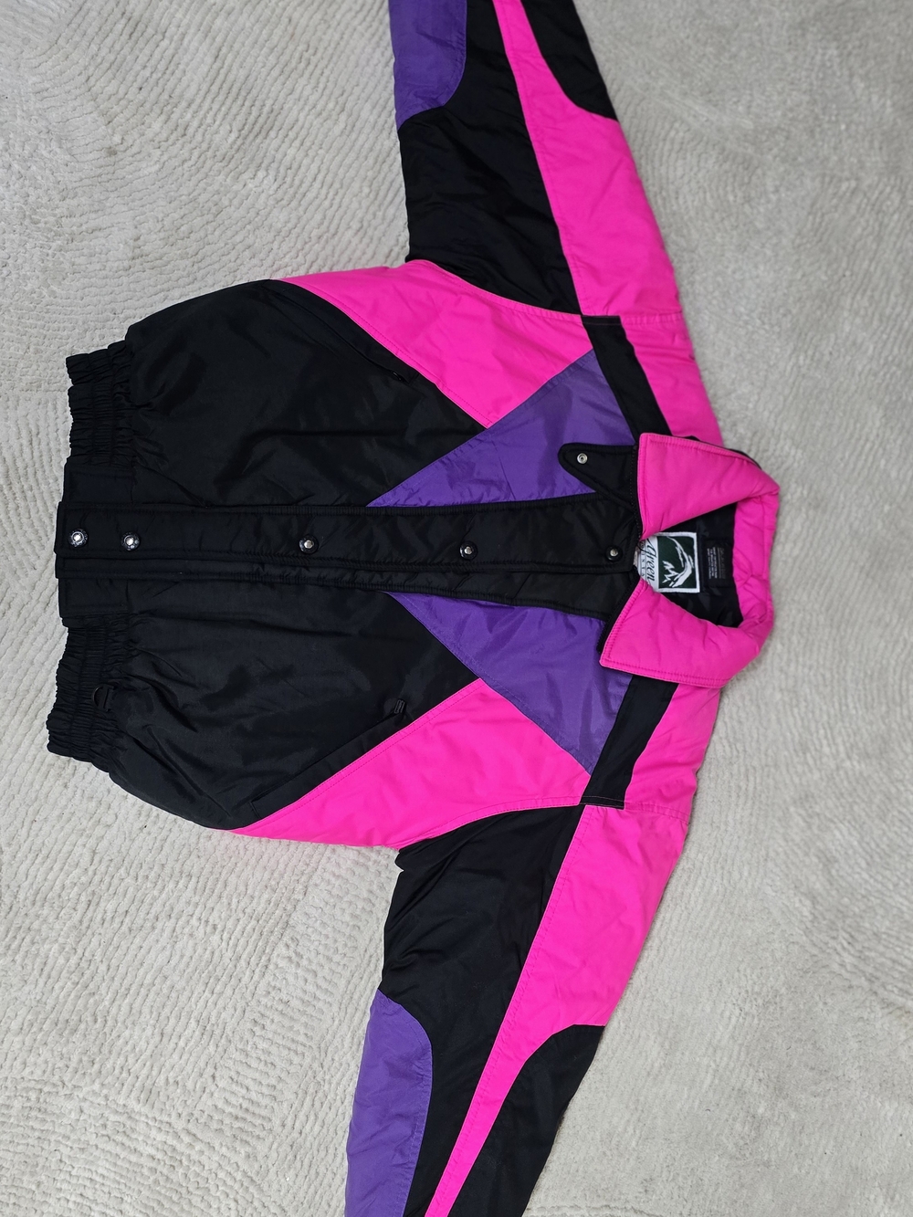 Vintage Green Mountain Ski Jacket  Black, Hot Pink/Purple RETRO 80s 90s Ladies M